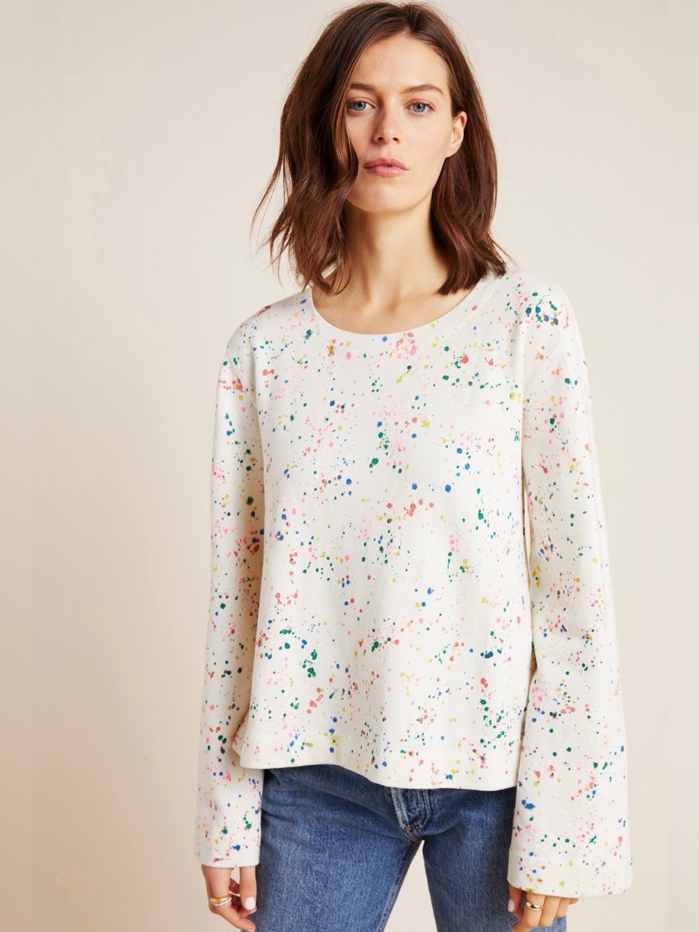 Anthropologie Maeve Jamie Paint Splatter Sweatshirt